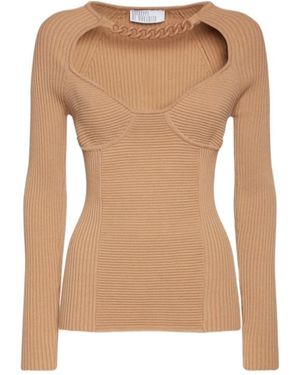GIUSEPPE DI MORABITO Chain-Link Knitwear - Natural