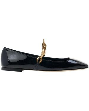 Jimmy Choo Logo Flats - Black