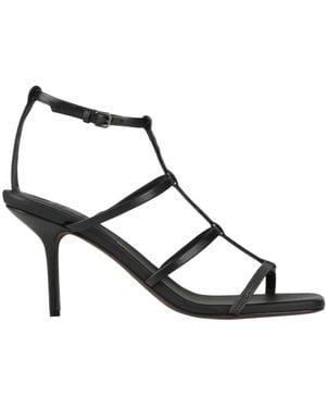 Brunello Cucinelli Simple Round-Toe Sandals - Black