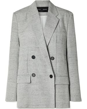 Proenza Schouler Hadley Double-Breasted Suit Jacket - Grey