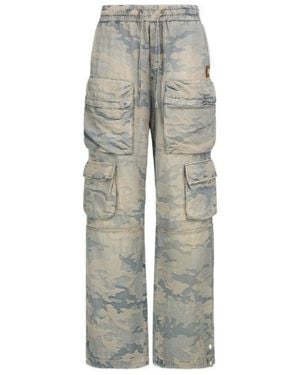 Amiri Camo-Jacquard Baggy Cargo Jeans - Grey