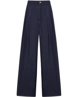Dries Van Noten Pleated Wide-Leg Jeans - Blue