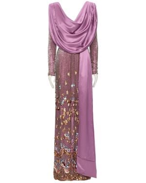 Valentino Long Sleeve Dress - Purple