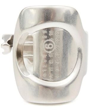 MM6 by Maison Margiela Numeric Cut-Out Open Ring - White