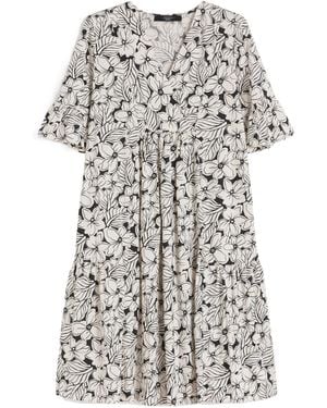 Weekend by Maxmara Fuoco Floral Printed V-Neck Dress - White