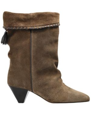 Isabel Marant Pleated Ankle Boots - Brown