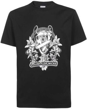 Marcelo Burlon Cup Logo-Print Cotton T-Shirt - Black
