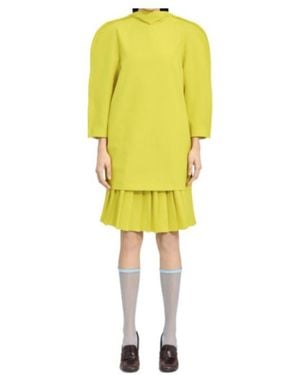 MM6 by Maison Margiela Cape-Shoulder Mini Dress - Yellow