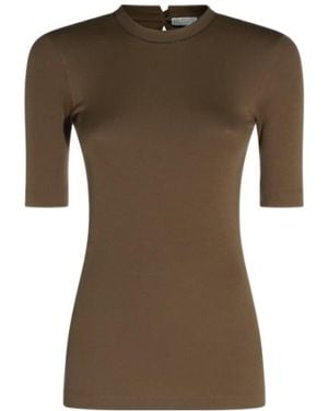 Brunello Cucinelli Crew Neck Short-Sleeved T-Shirt - Green