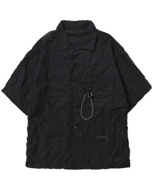 and wander Pleated Short-Sleeved Shirt - Black