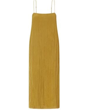 Tibi Satin Midi Skirt - Yellow