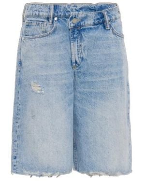 AllSaints Aki Distressed Denim Shorts - Blue
