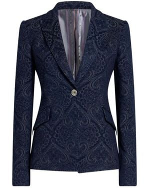 Etro Denim Jacquard Jacket - Blue