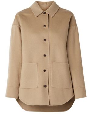 Theory Wool And Recycled Cashmere-Blend Felt Jacket - Natural