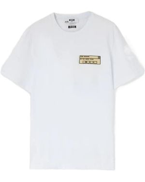 MSGM Patch Detailed Jersey T-Shirt - White
