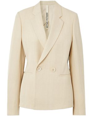 Petar Petrov Doublebreasted Woven Blazer - Natural