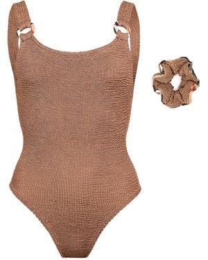 Burberry Solid Color Swimsuit - Brown