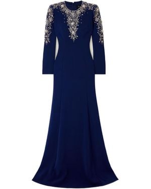 Jenny Packham Mermaid Long Evening Gown - Blue