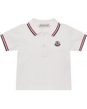 Moncler Cotton Piquet Logo Polo Shirt - White