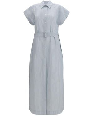 Jacob Cohen Belted Pinstripe Shirt Dress - Grey
