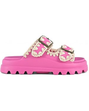 Mou Eva One-Piece Slide Two Buckles - Pink