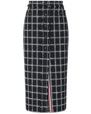 Thom Browne Windowpane Houndstooth Tweed Skirt - Black