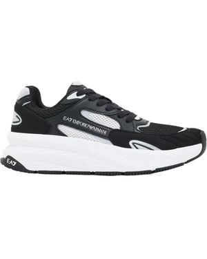 EA7 Emporio Armani Mesh Panelled Trainers - Black