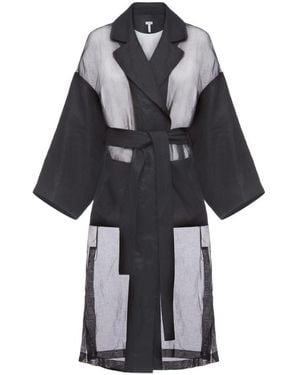 Loewe Organdy Oversize Belt Coat - Grey