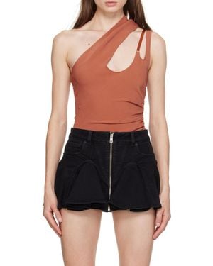 Mugler One-Shouldered Tailored One-Piece - Black