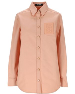 Raf Simons Logo Long-Sleeved Shirt - Pink