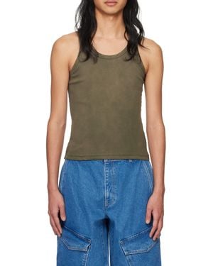 Dion Lee Ribbed Organic-Cotton Tank Top - Blue