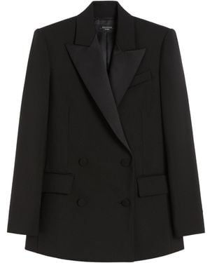 Weekend by Maxmara Wool Tuxedo Blazer - Black