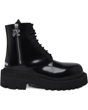 Palm Angels 'Combat' Leather Boots - Black