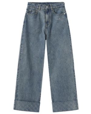 Marissa Chiara Diamond-Studded Jeans - Blue