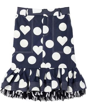 Jacquemus La Jupe Cabana Ruffled-Hem Midi Skirt - Blue