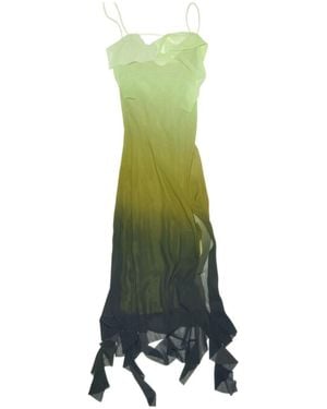 Acne Studios Ombré-Effect Ruffled Midi Dress - Green