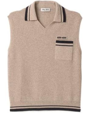 Miu Miu Cashmere Vest - Natural