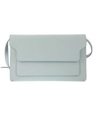 Marni Logo-Print Leather Crossbody Bag - Gray