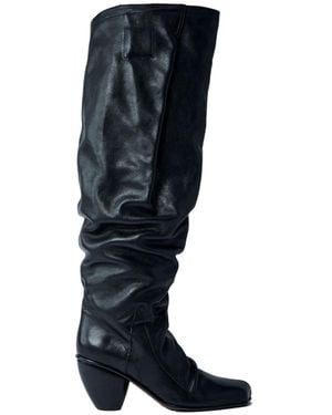 Vivienne Westwood River Square-Toe Knee-High Boots - Black