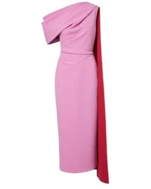 ROKSANDA Maite Caped Draped Midi Dress - Pink