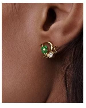 Dior Precious Clover Stud Earrings - Brown