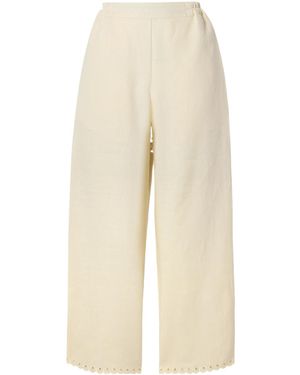 Sleeper Sofia Wide-Leg Linen Trousers - Natural