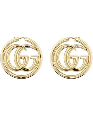 Gucci Gg Marmont Hoop Earrings - Metallic
