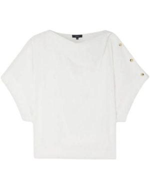 Soeur Issa Button Short-Sleeve Blouse - White