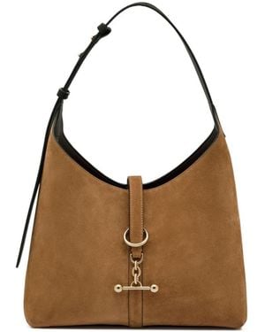 Strathberry Suede Bar-Detail Shoulder Bag - Brown