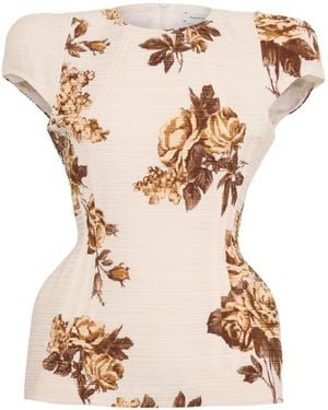 Magda Butrym Short Sleeve Blouse - Natural