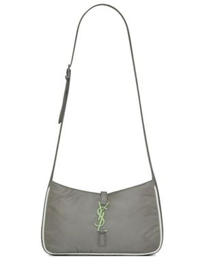 Saint Laurent Le 5 À 7 Logo Plaque Crossbody Bag - White