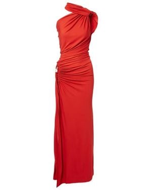 Christopher Esber Cutout Draped One-Shoulder Gown - Red