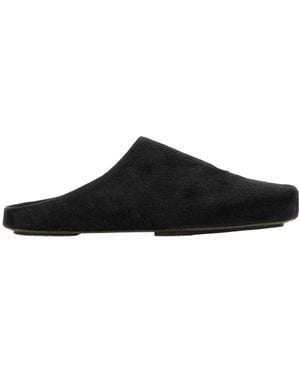 Uma Wang Calf Hair Slippers - Black