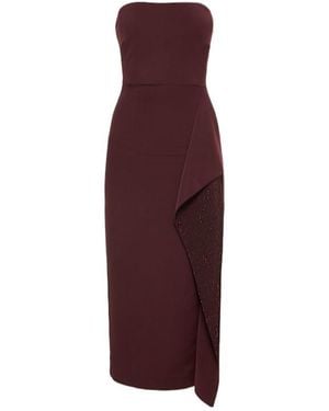 Roland Mouret Strapless Pleated Dress - Purple